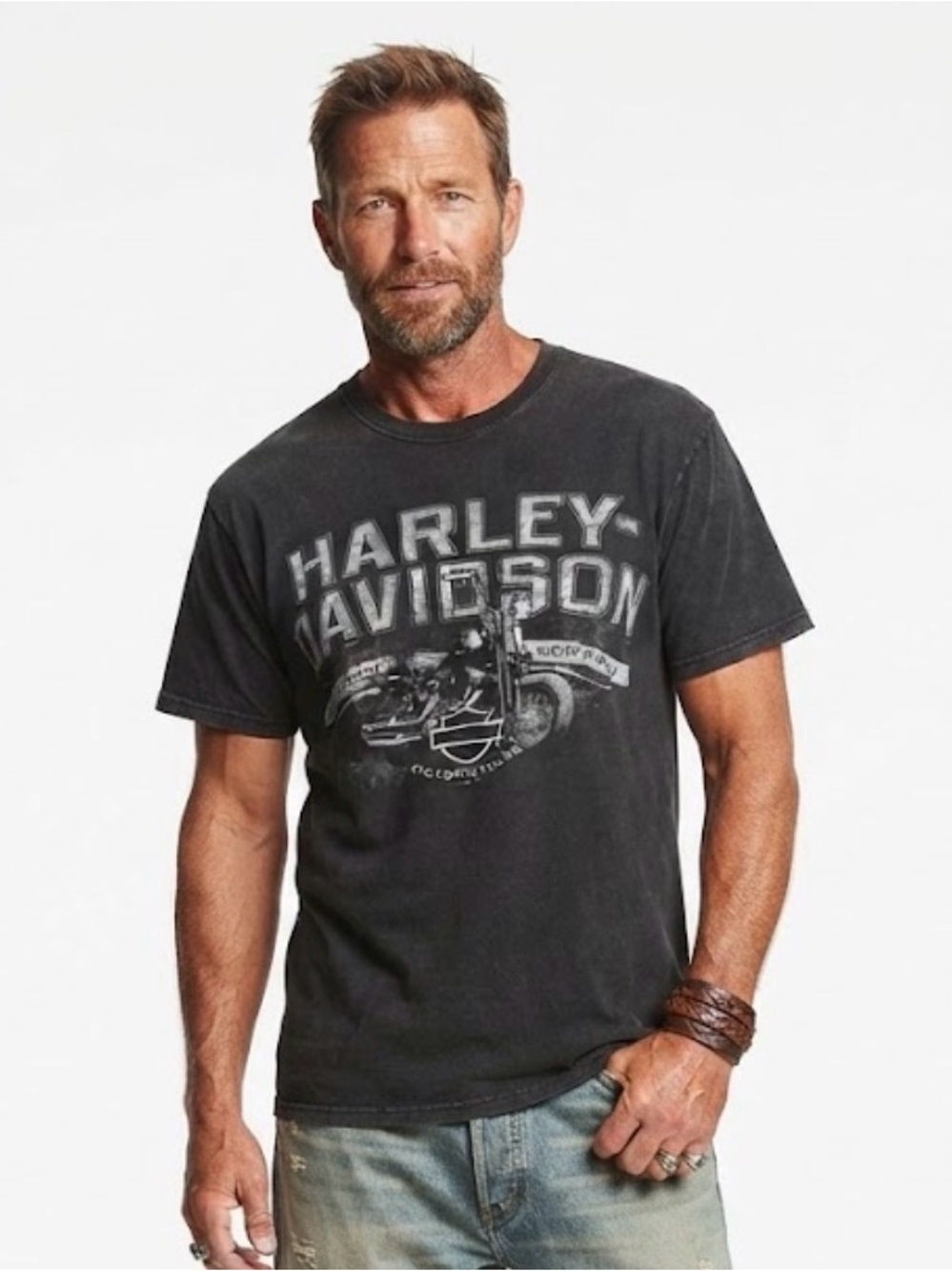 Vintage Harley Davidson Las Vegas Nevada Skull Wings Graphic Tee Medium